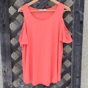 Ricki's peach color cold shoulder top